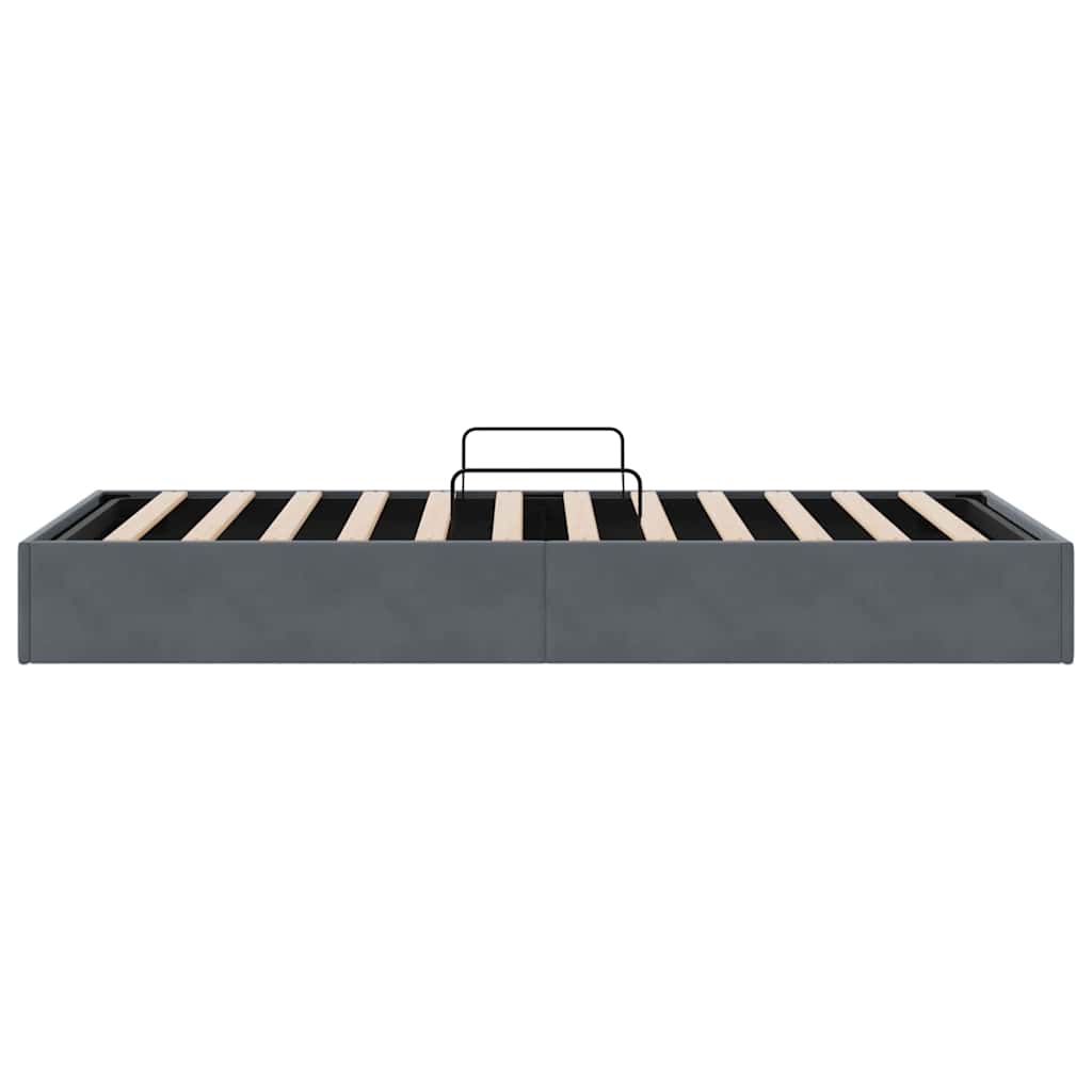 Krevet s od storage s madracem Tamno siva 100 x 190 cm Baršun