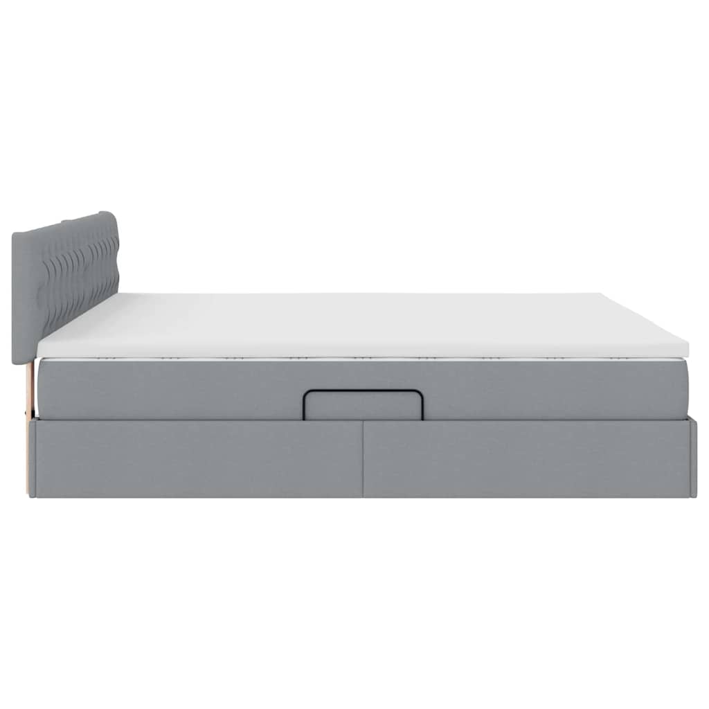 LED krevet za pohranu s madracem Svjetlosiva 160 x 200 cm