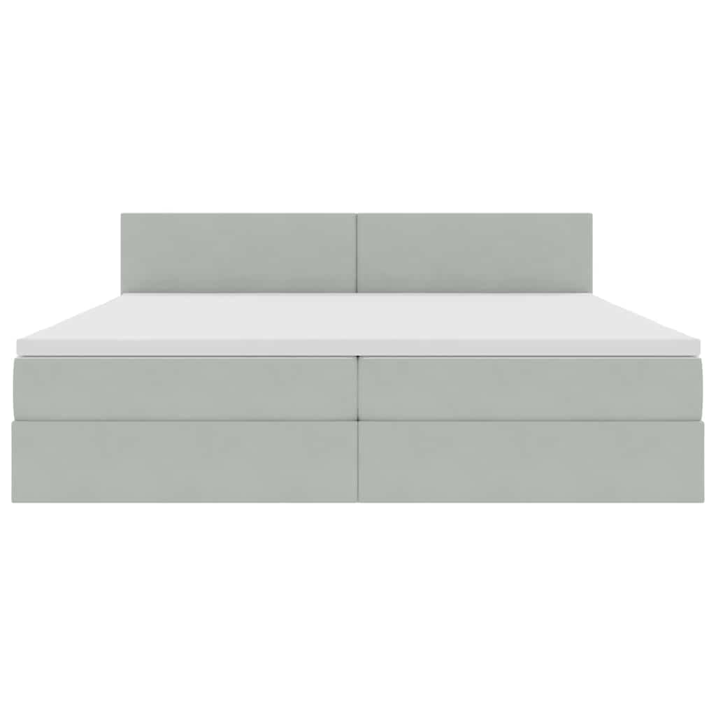 LED krevet za pohranu s madracem Svjetlosiva 200 x 200 cm