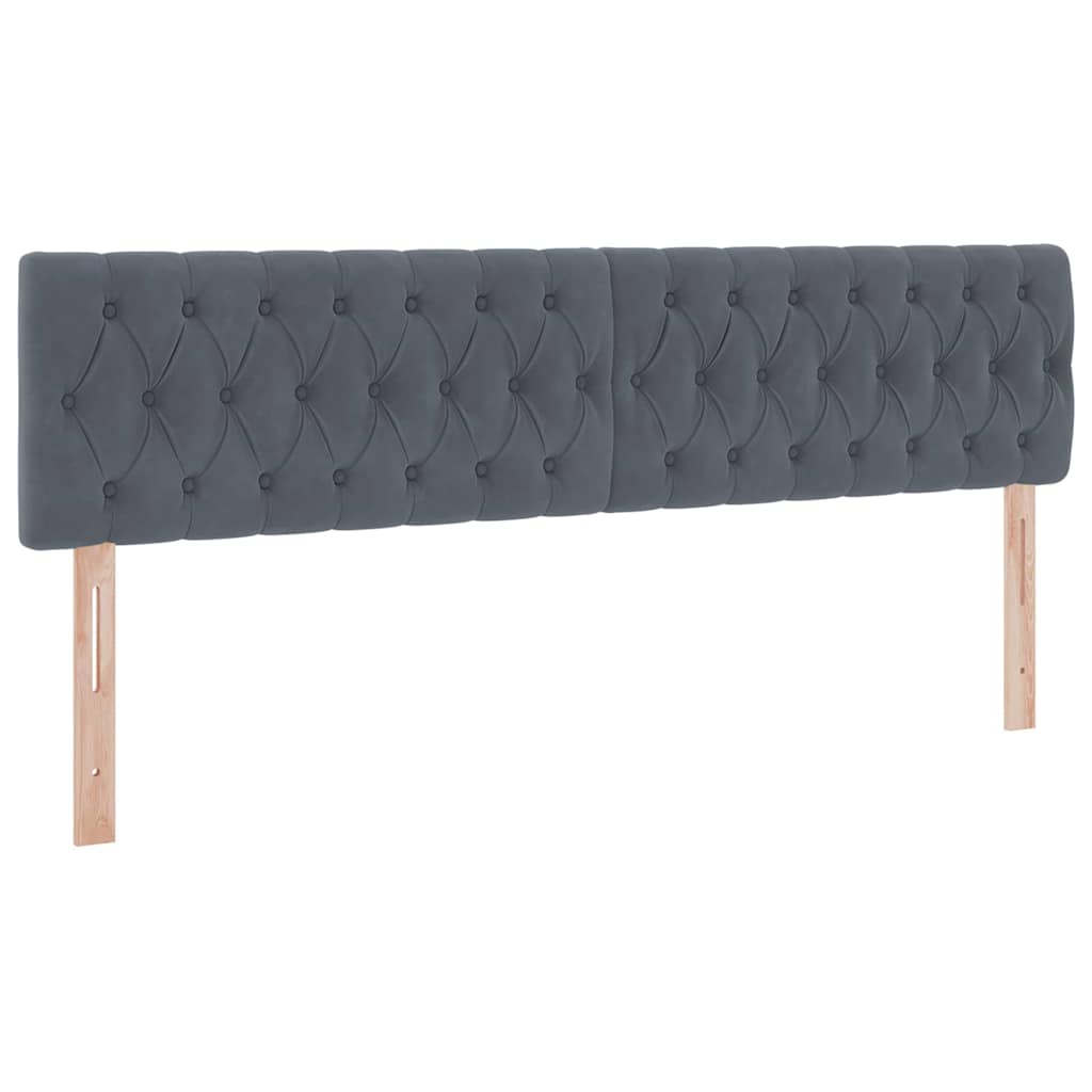 LED krevet za pohranu s madracem Tamnosiva 160 x 200 cm Baršun