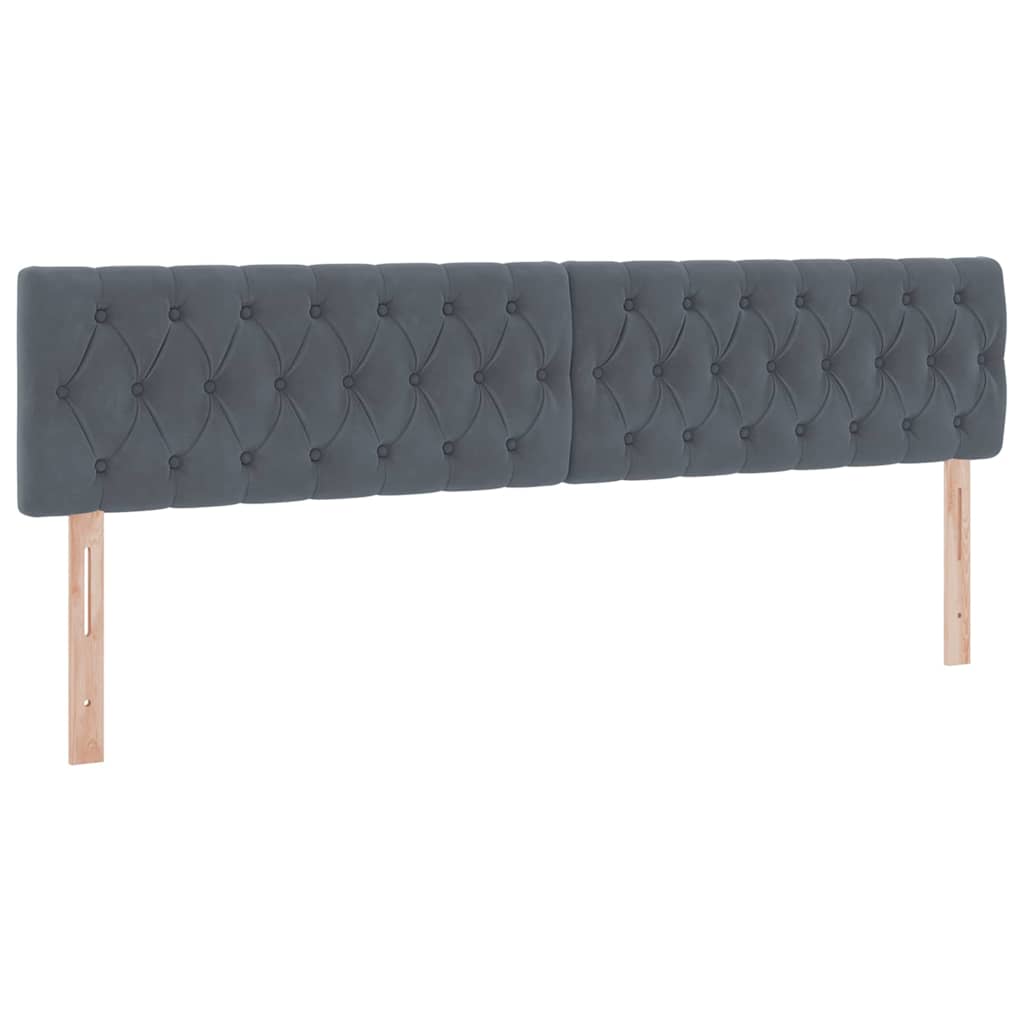 LED krevet za pohranu s madracem Tamnosiva 200 x 200 cm Baršun