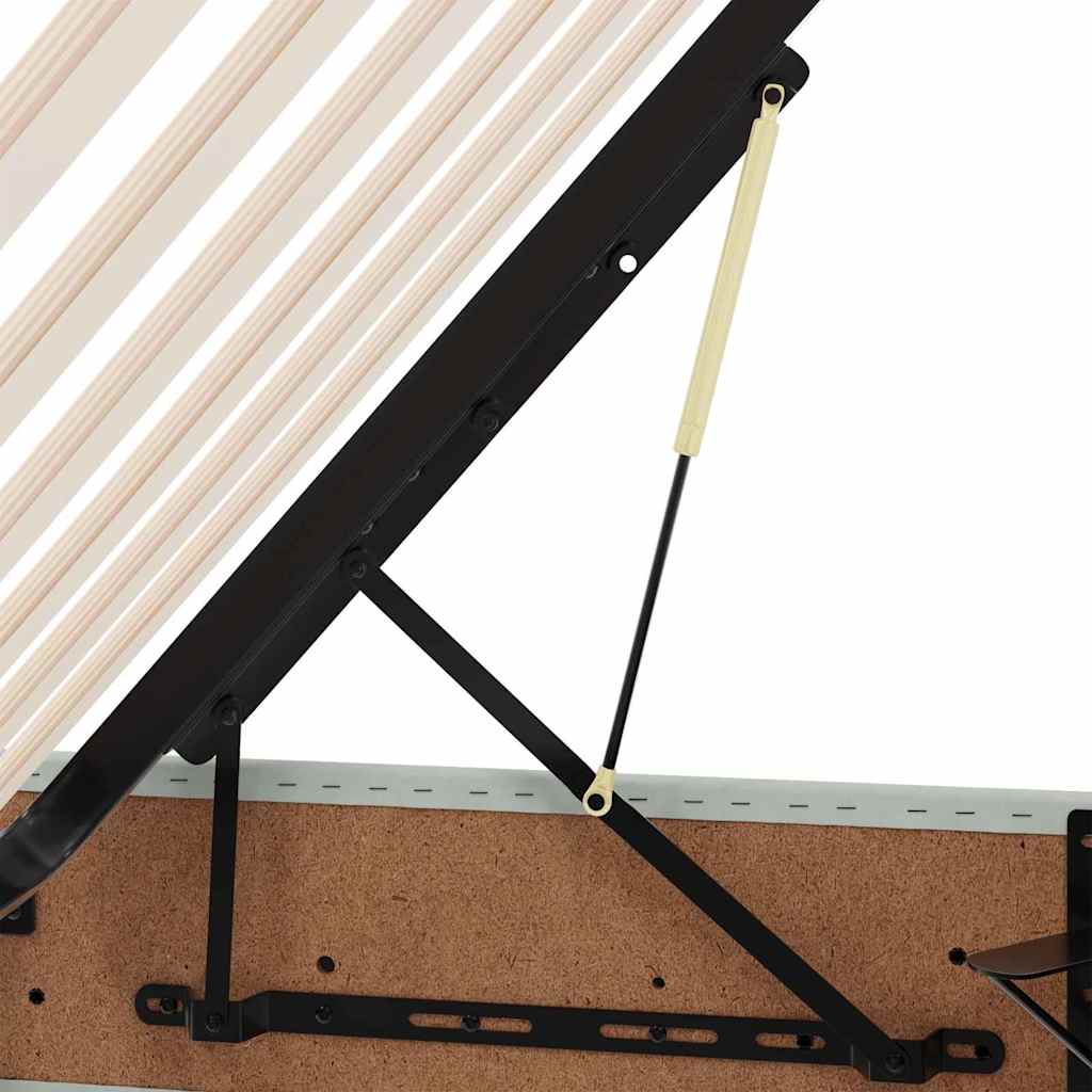 LED krevet za pohranu s madracem Svjetlosiva 90 x 200 cm Baršun