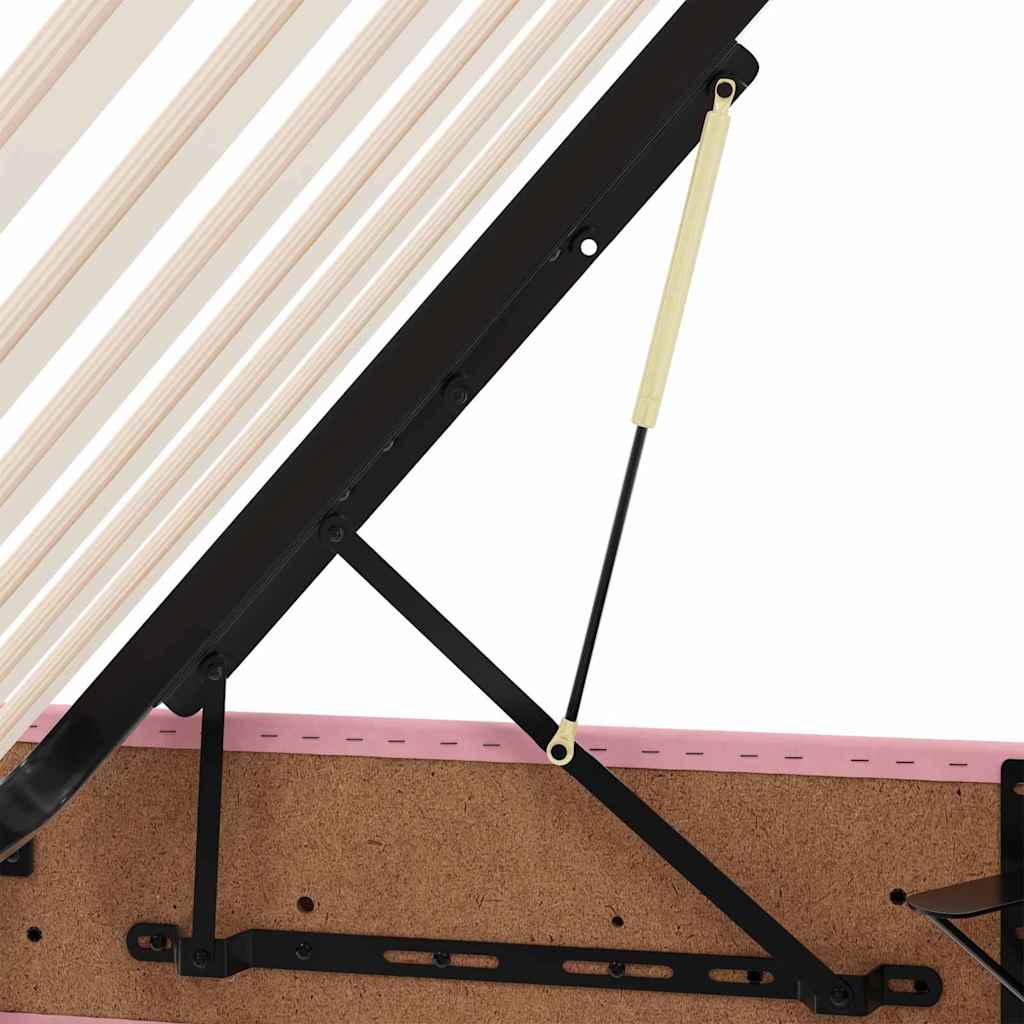 LED krevet za pohranu s madracem Ružičasta 90 x 200 cm Baršun