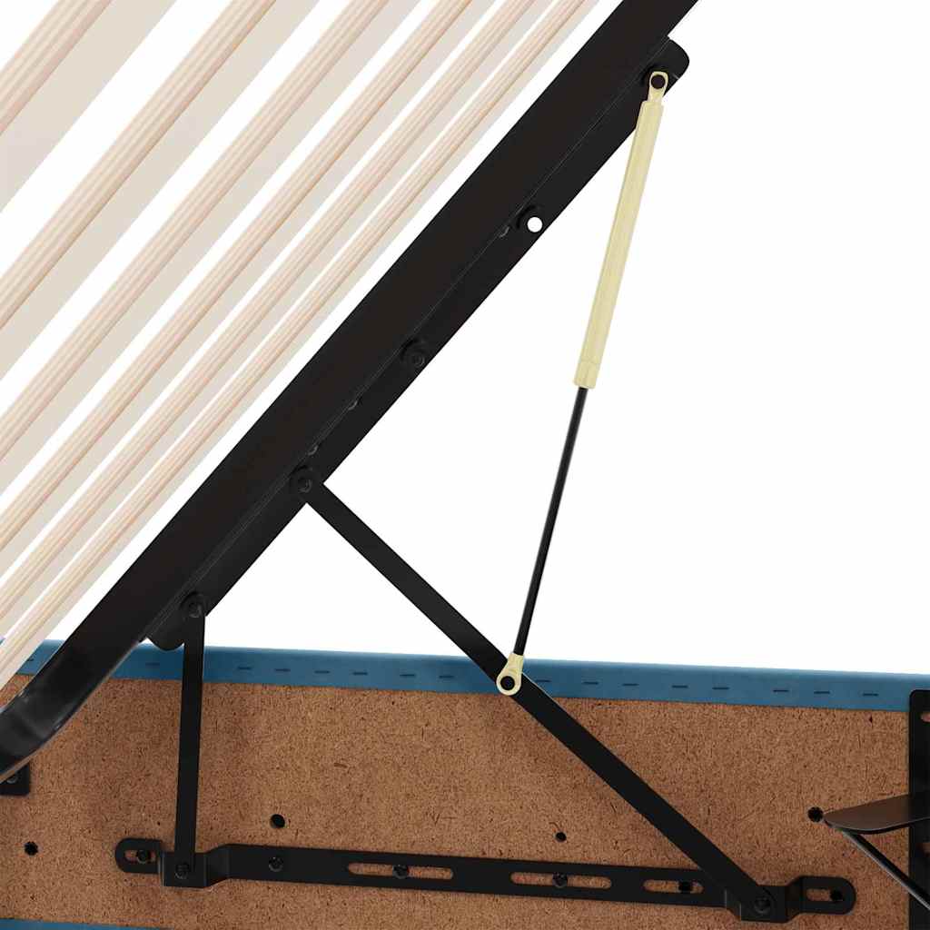 LED krevet za pohranu s madracem Tamno plava 100 x 200 cm