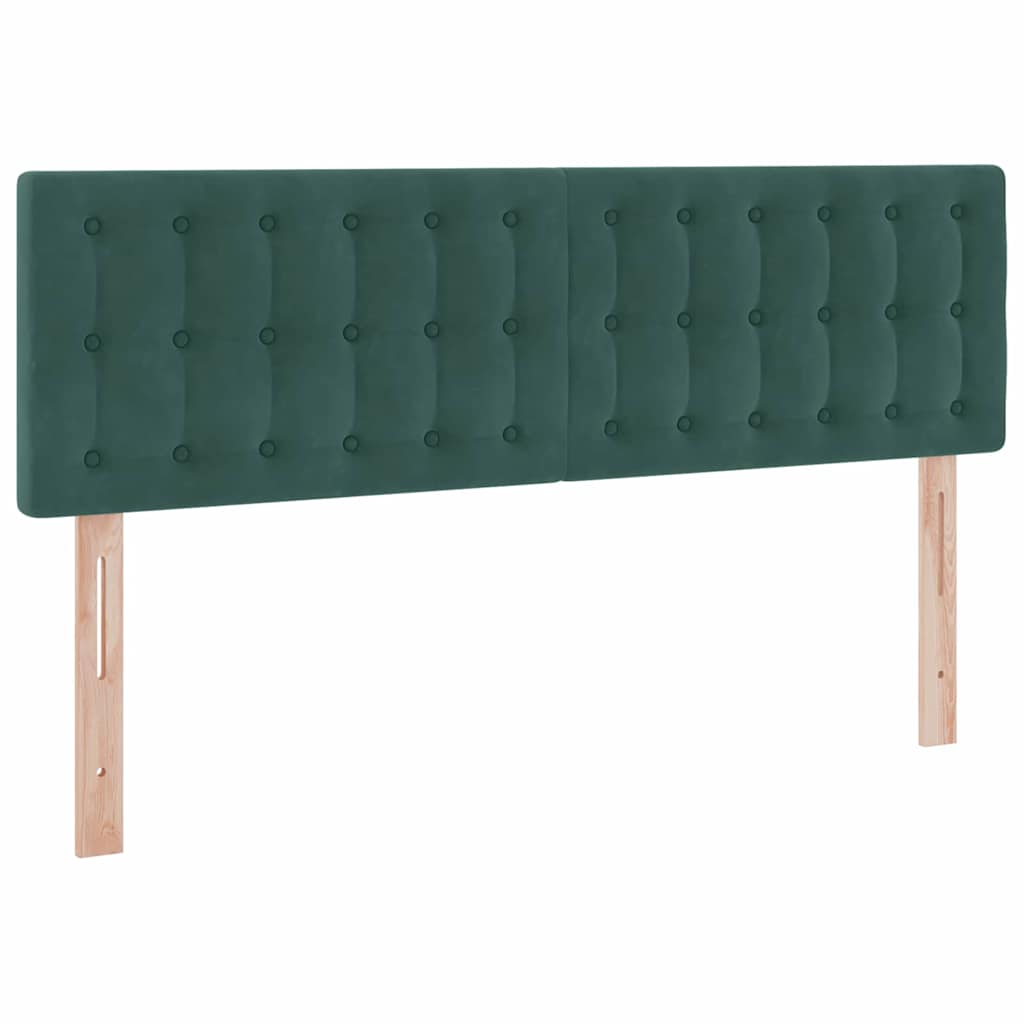 LED krevet za pohranu s madracem Tamnozelena 140 x 190 cm