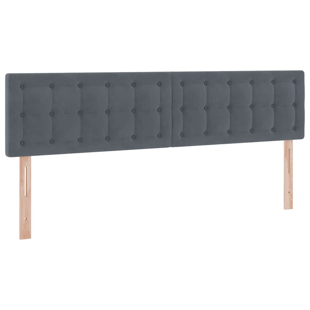 LED krevet za pohranu s madracem Tamnosiva 160 x 200 cm Baršun