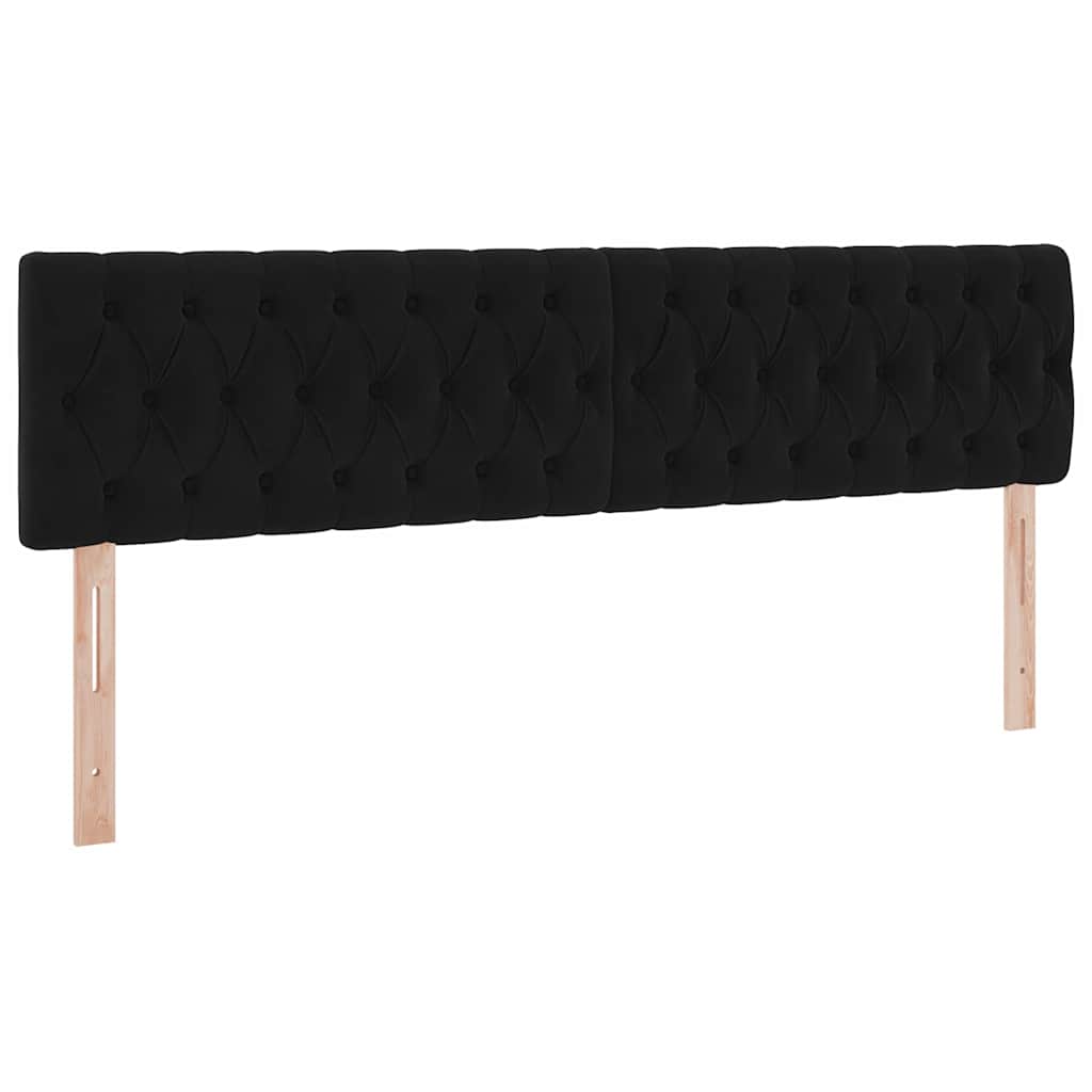 LED krevet za pohranu s madracem Crna 200 x 200 cm Baršun