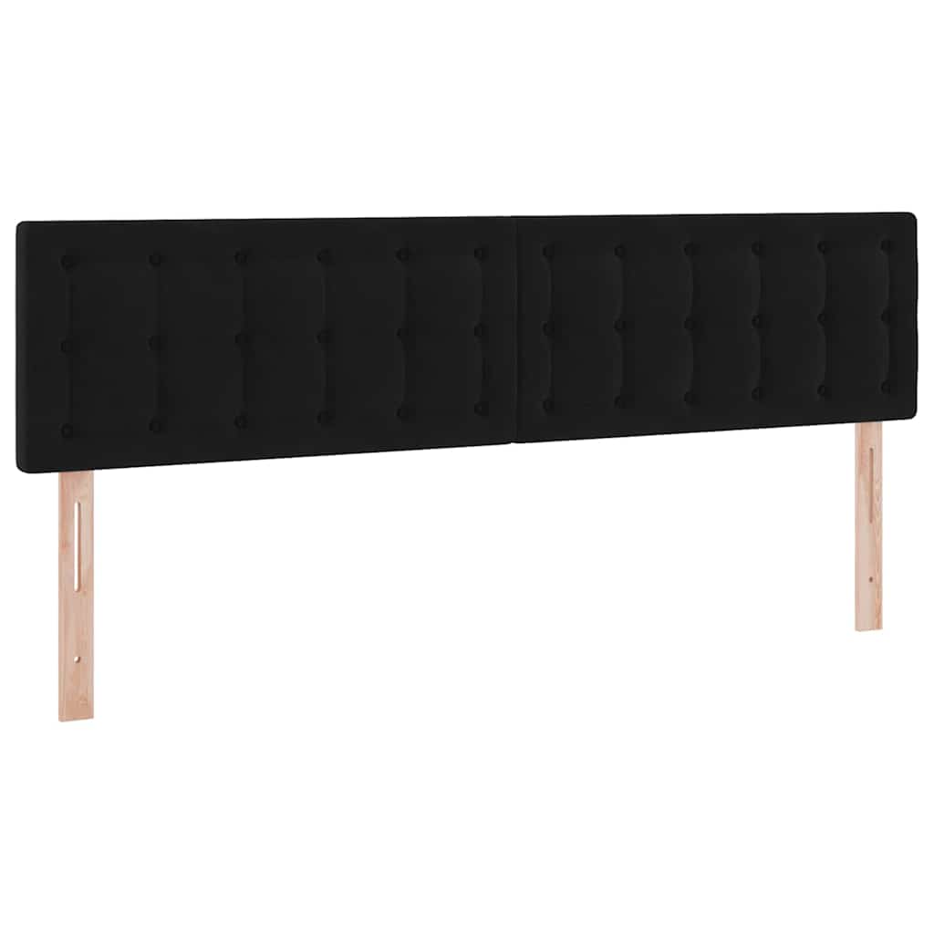 LED krevet za pohranu s madracem Crna 180 x 200 cm Baršun