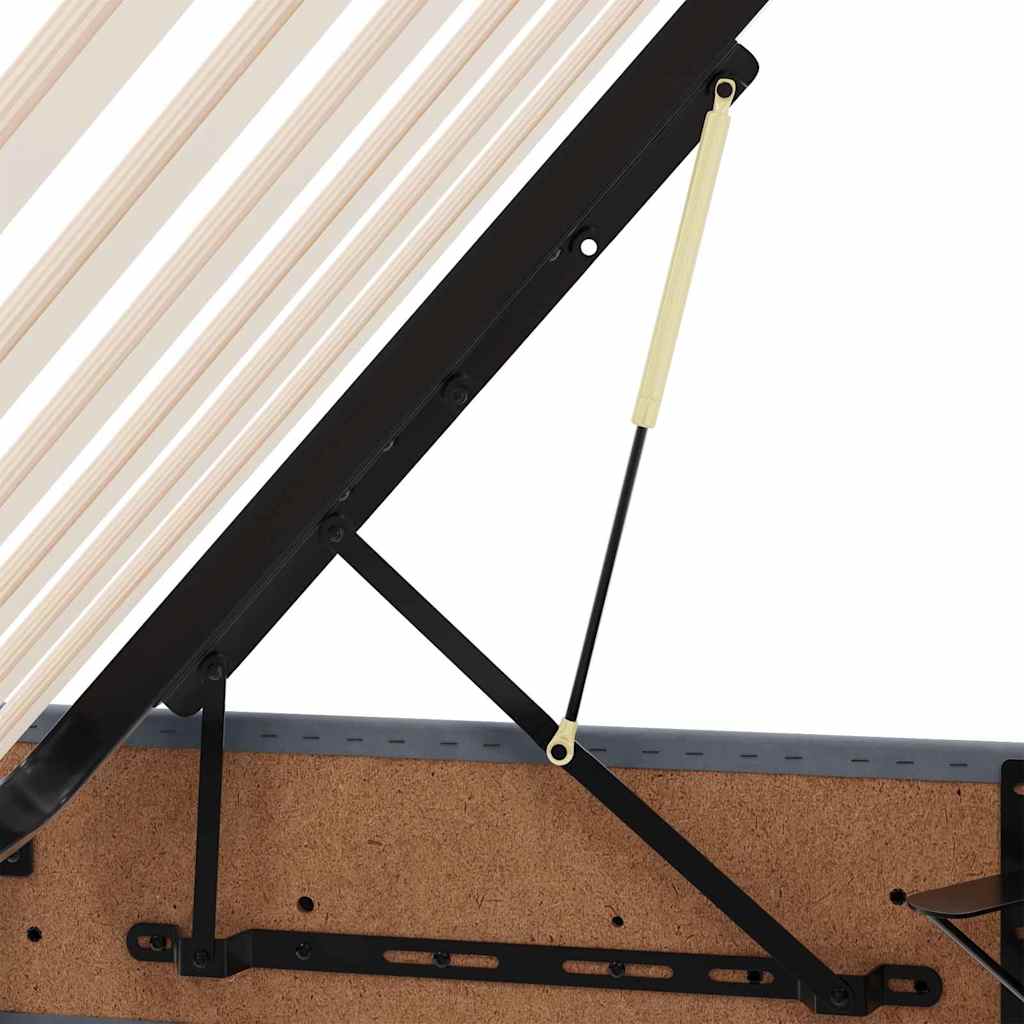 LED krevet za pohranu s madracem Tamnosiva 200 x 200 cm Baršun