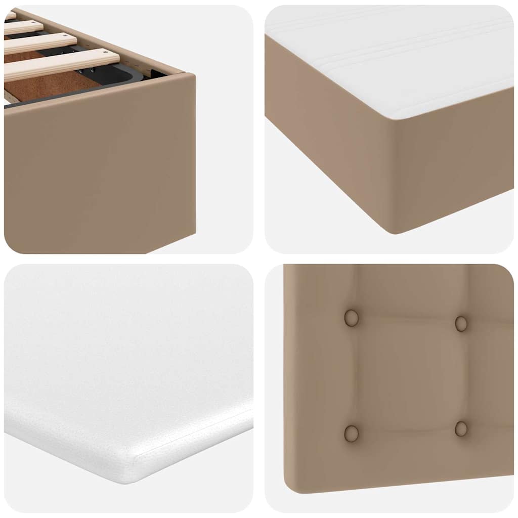 Krevet s od storage s madracem Kapućino 200 x 200 cm Lažna koža