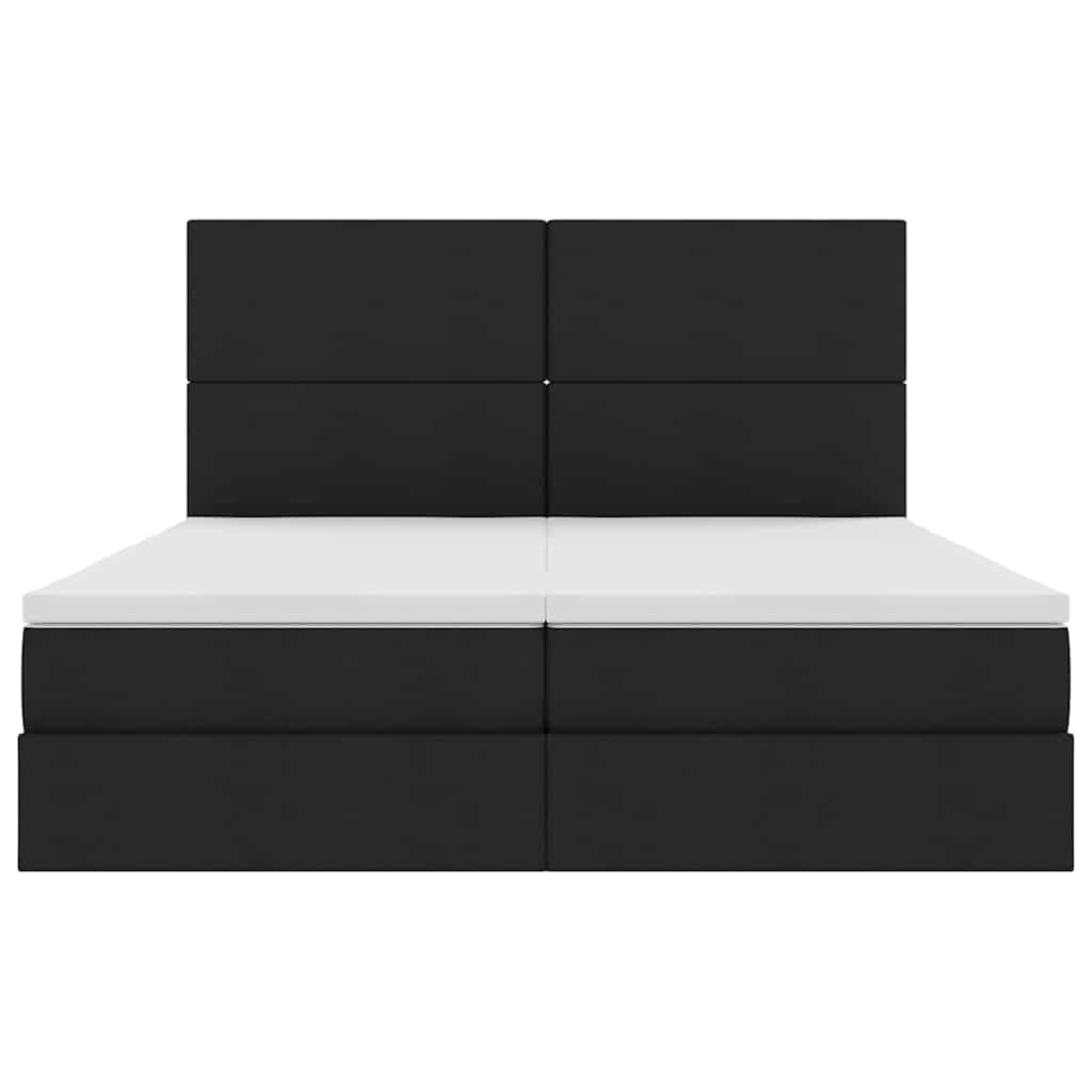 Krevet s od storage s uzglavljem Crna 180 x 200 cm Tkanina