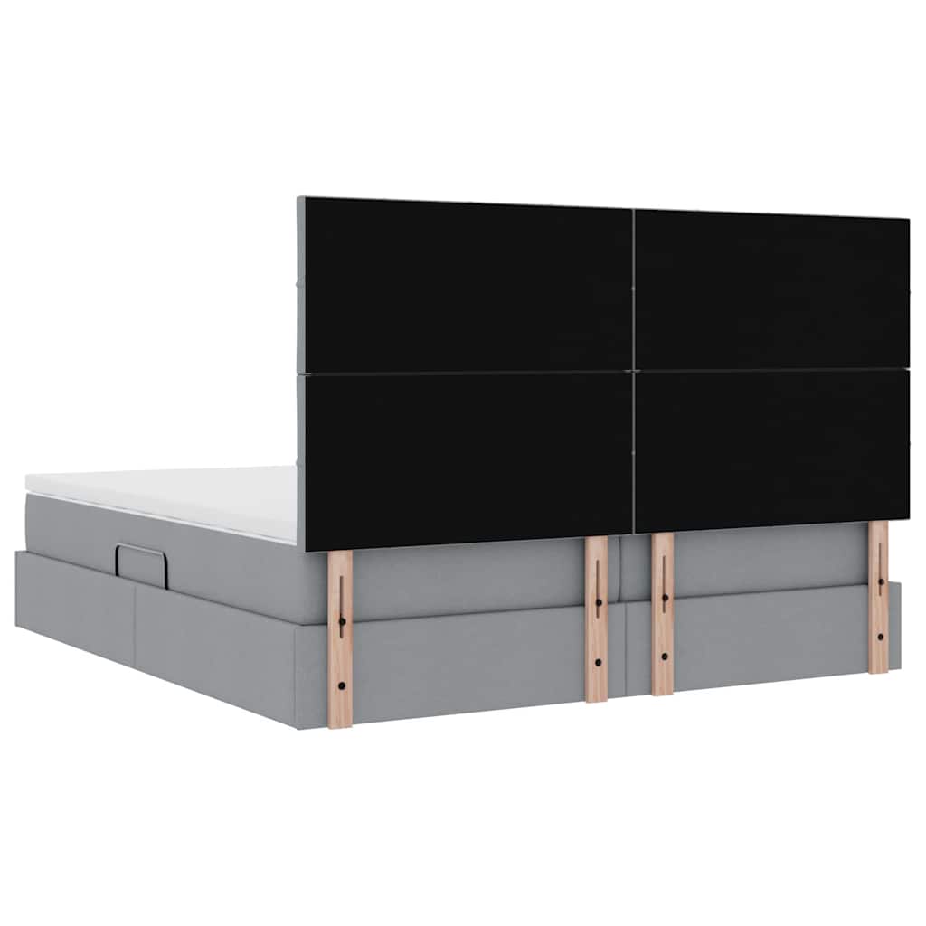 Krevet s od storage s pohranom Svjetlosiva 180 x 200 cm Tkanina
