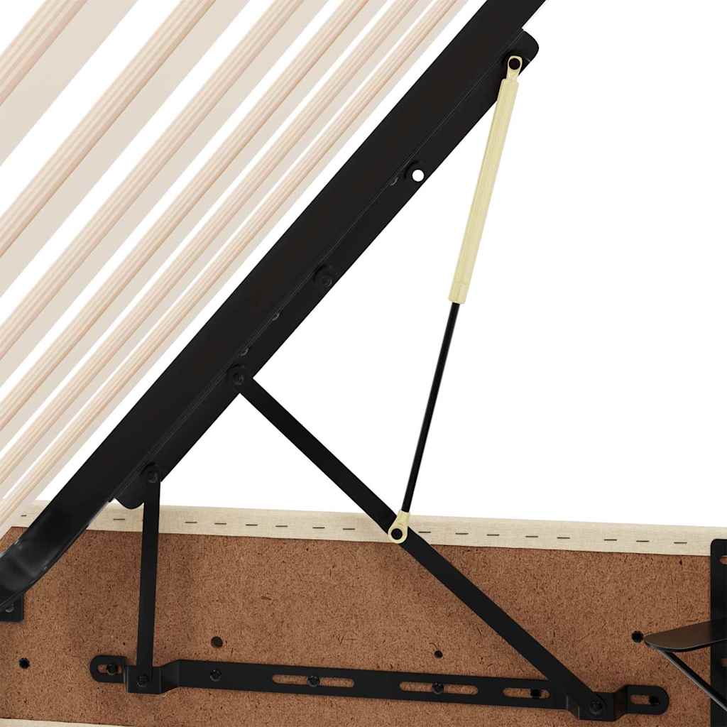 Krevet s od storage s uzglavljem Krema 180 x 200 cm Tkanina