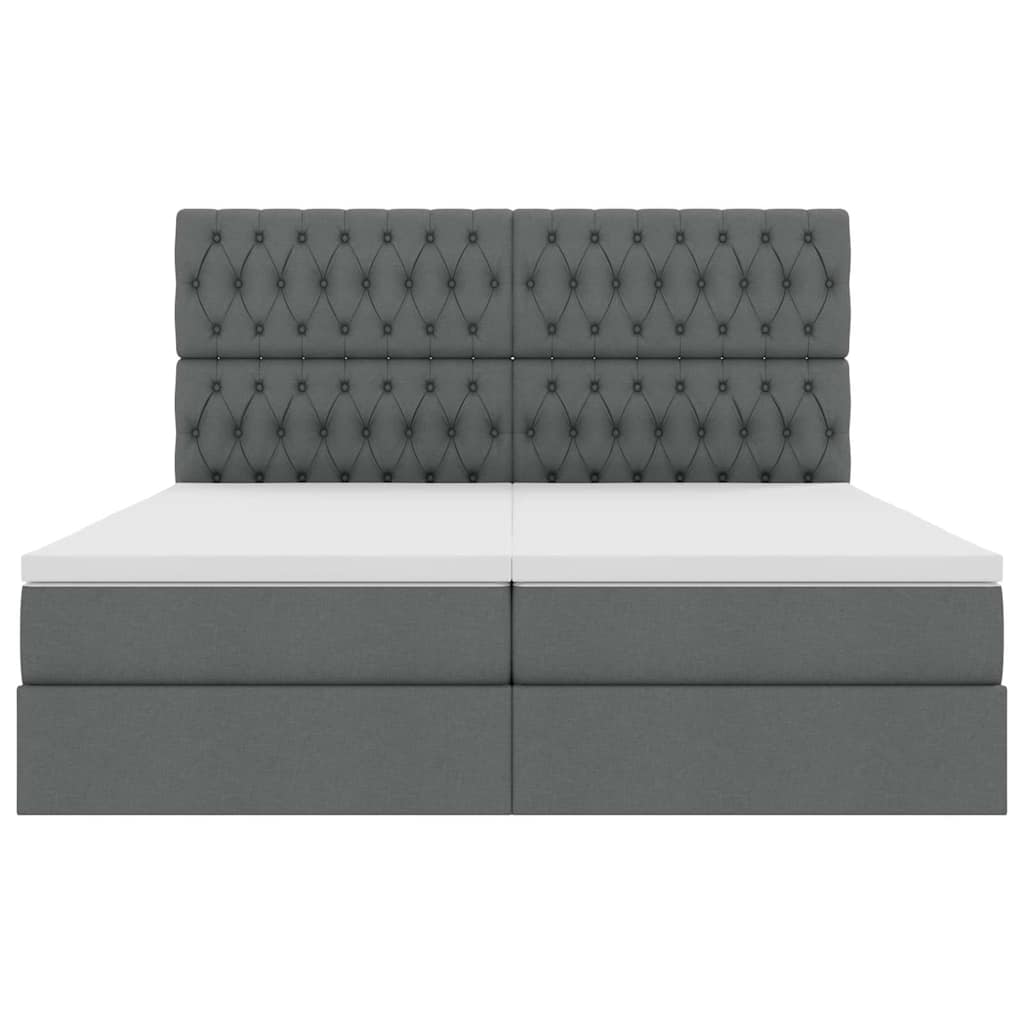 Krevet s od storage s uzglavljem Tamnosiva 200 x 200 cm Tkanina