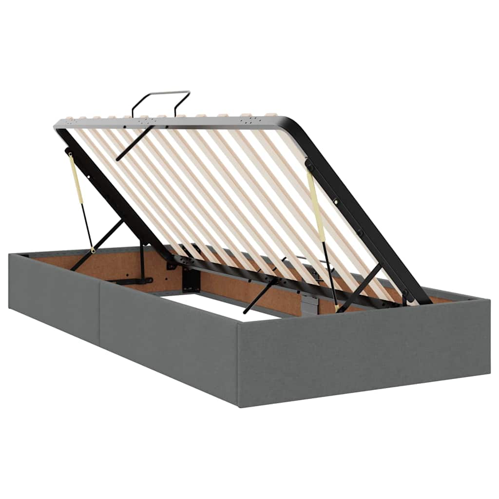 Krevet s od storage s uzglavljem Tamnosiva 200 x 200 cm Tkanina