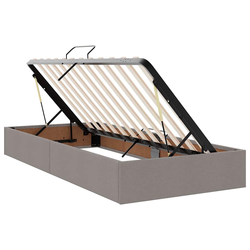 Krevet s od storage s uzglavljem Sivosmeđa 200 x 200 cm Tkanina
