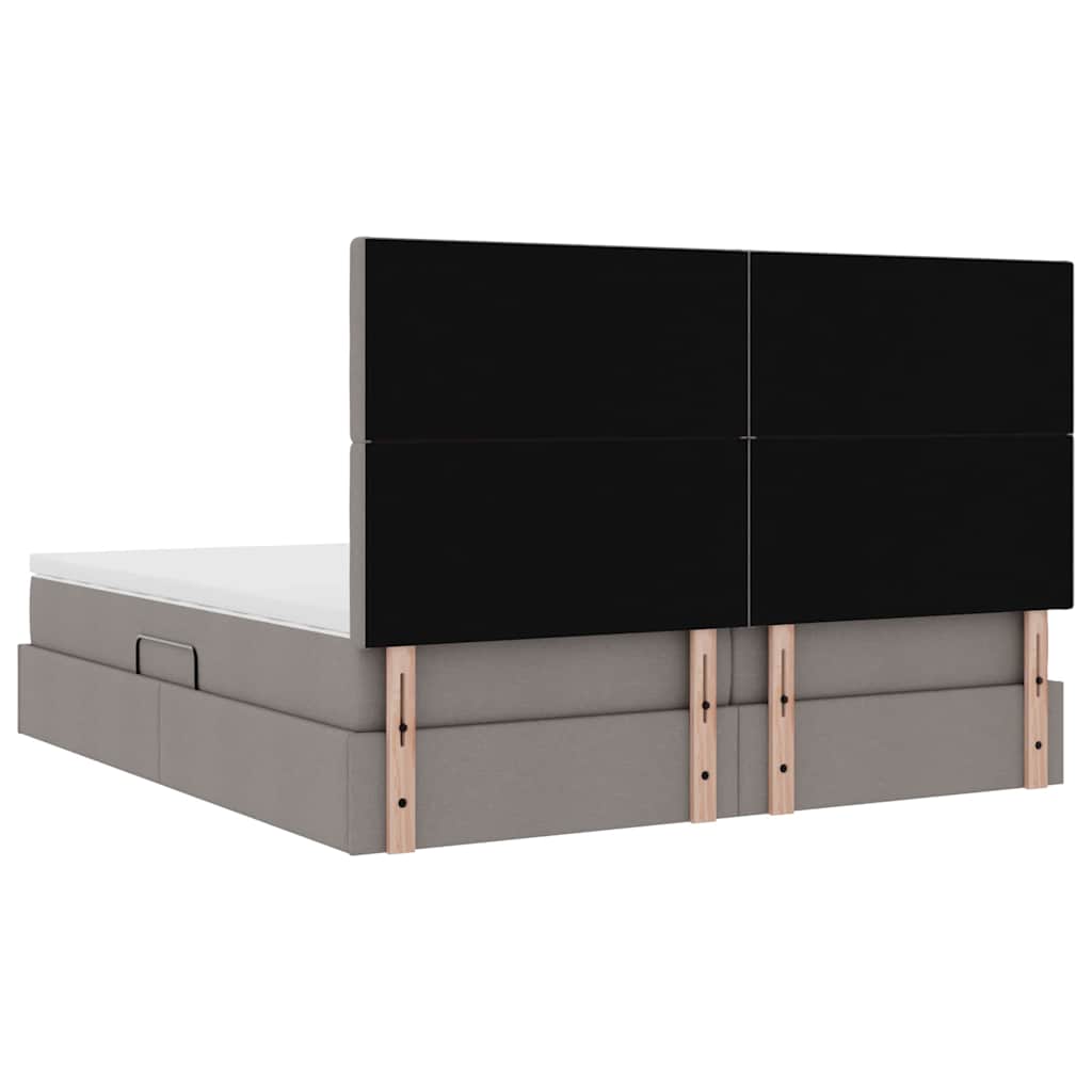 Krevet s od storage s uzglavljem Sivosmeđa 200 x 200 cm Tkanina