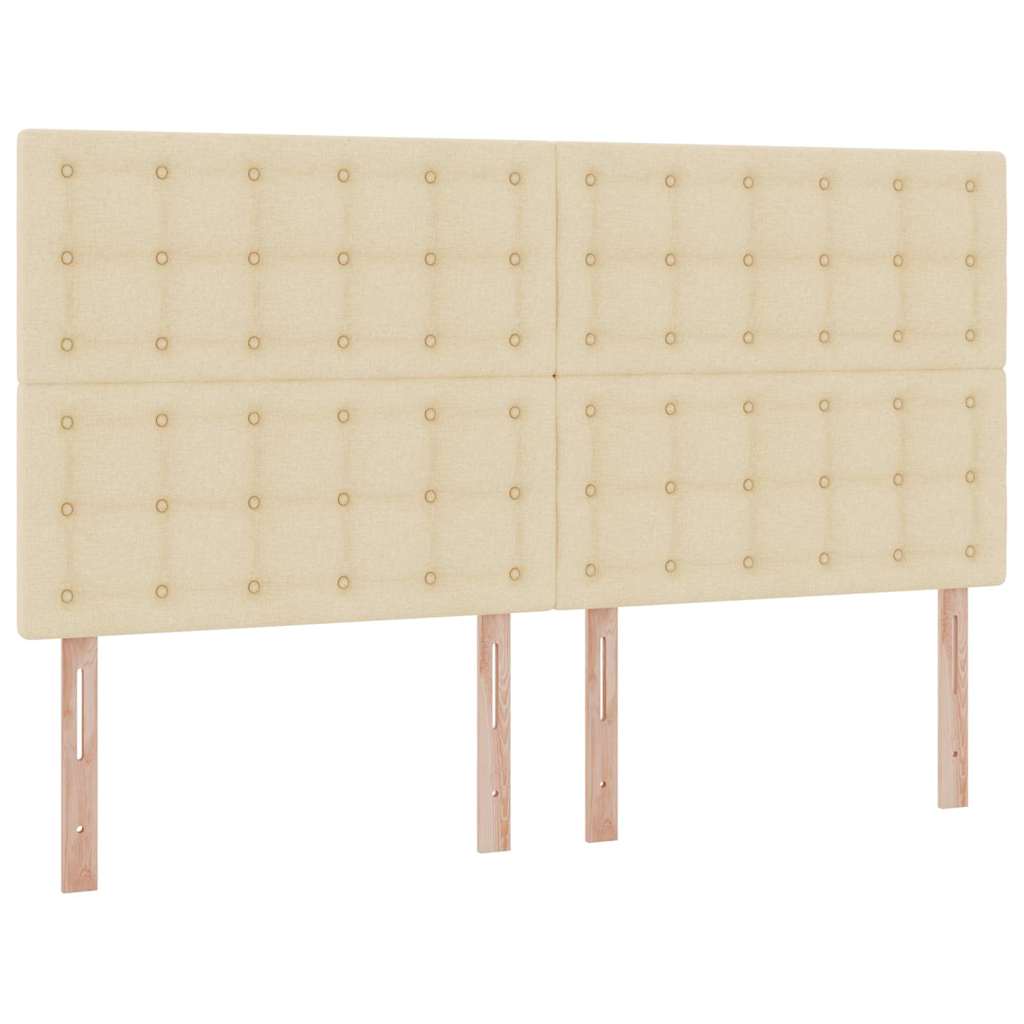 Krevet s od storage s uzglavljem Krema 200 x 200 cm Tkanina