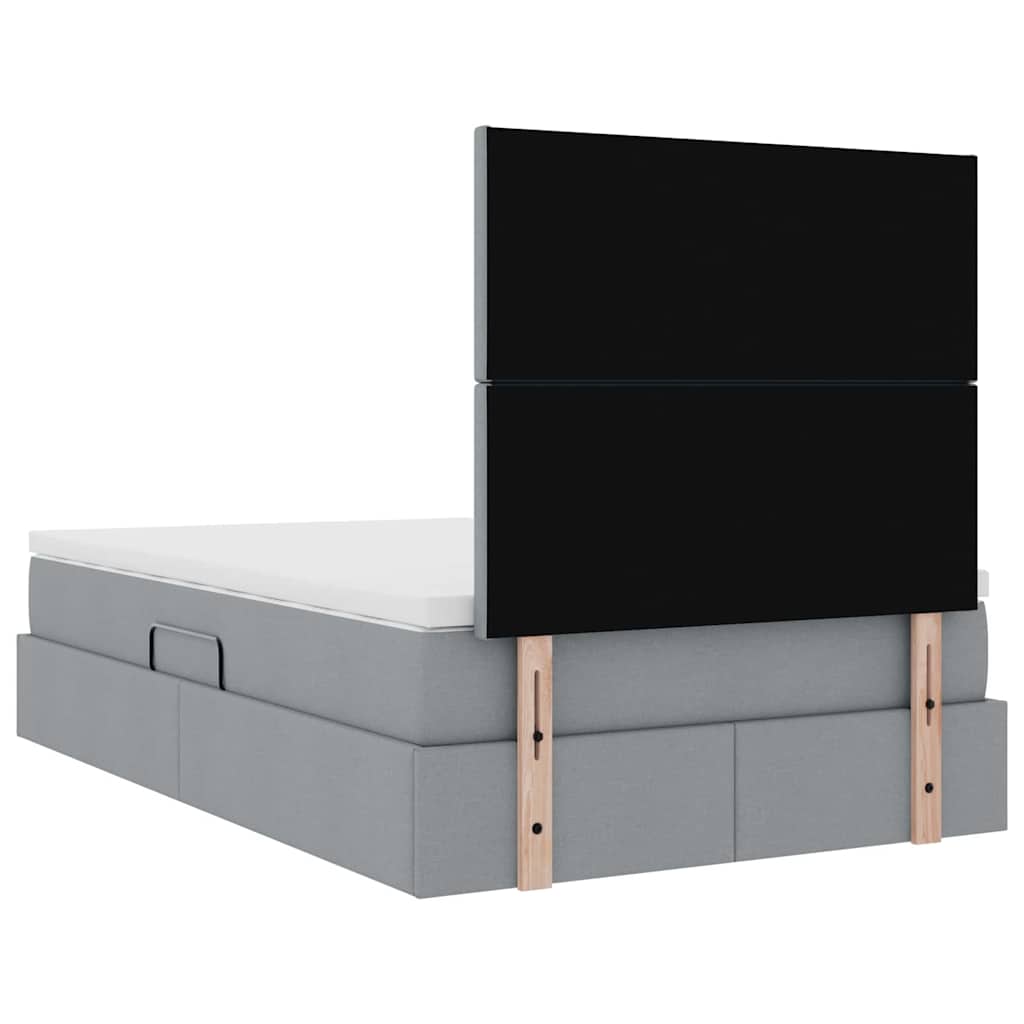 LED krevet za pohranu s madracem Svjetlosiva 120 x 190 cm