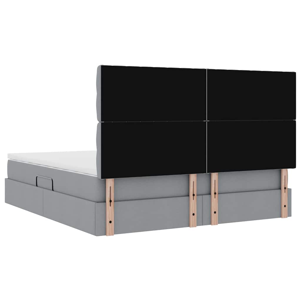 LED krevet za pohranu s madracem Svjetlosiva 160 x 200 cm