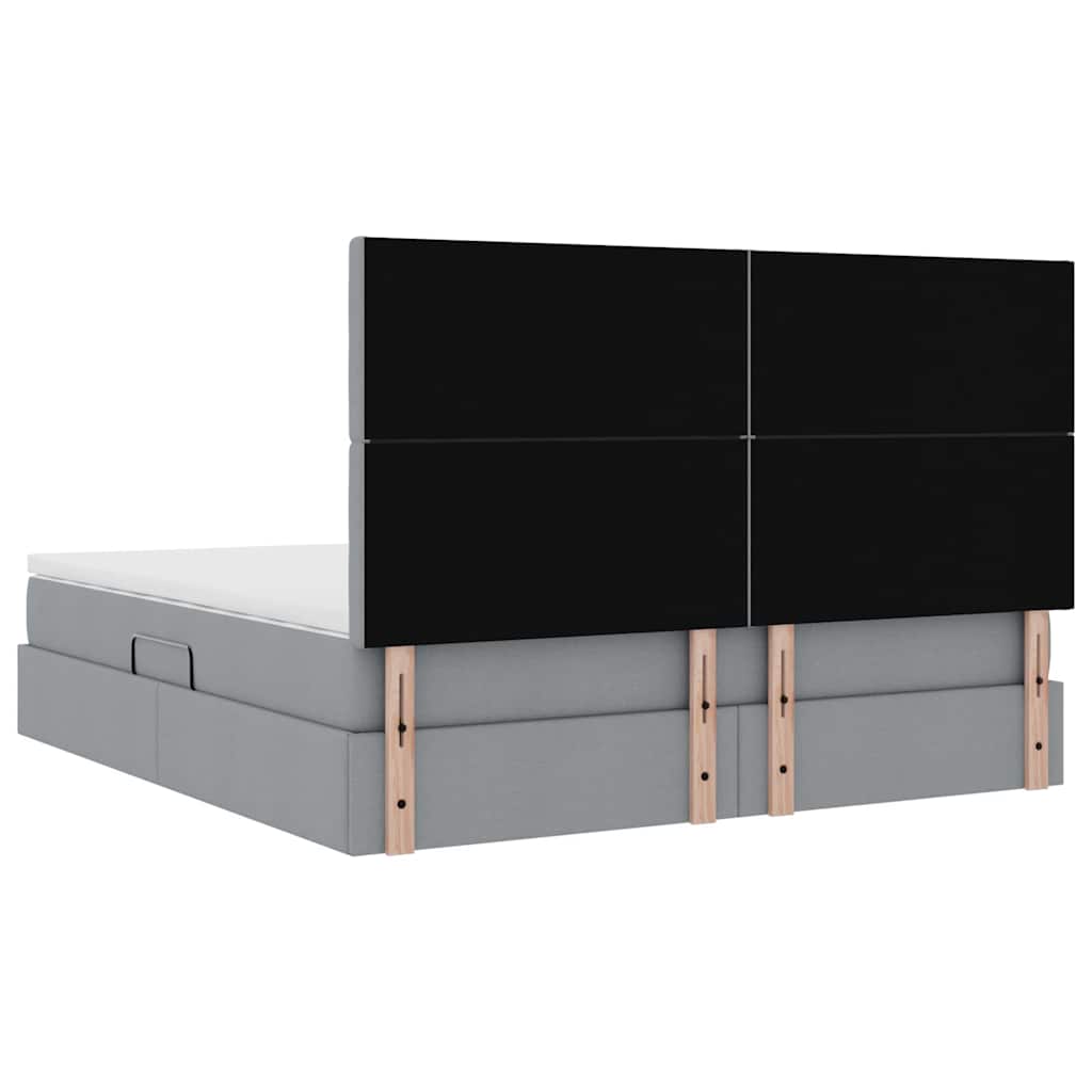 LED krevet za pohranu s madracem Svjetlosiva 160 x 200 cm
