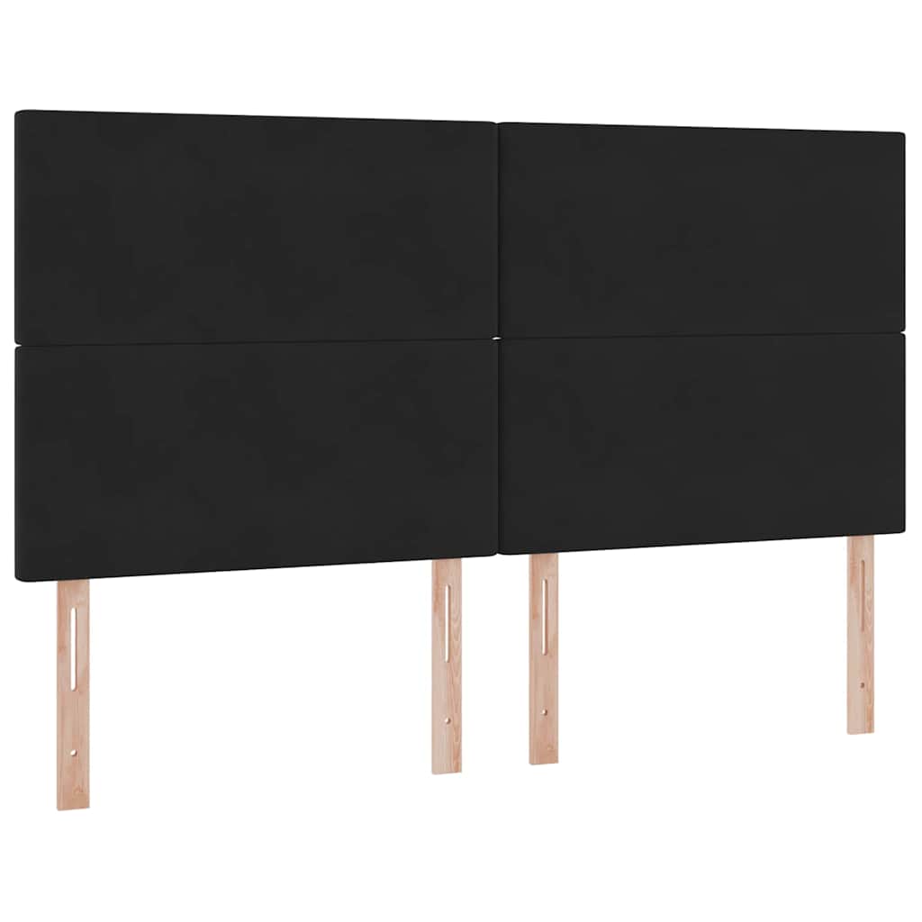 LED krevet za pohranu s madracem Crna 160 x 200 cm Baršun