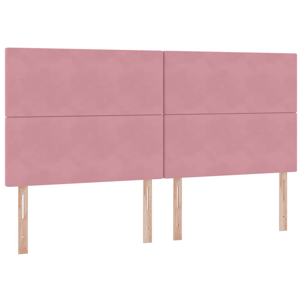 LED krevet za pohranu s madracem Ružičasta 200 x 200 cm Baršun