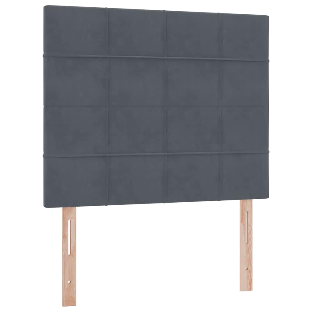 LED krevet za pohranu s madracem Tamnosiva 120 x 200 cm Baršun