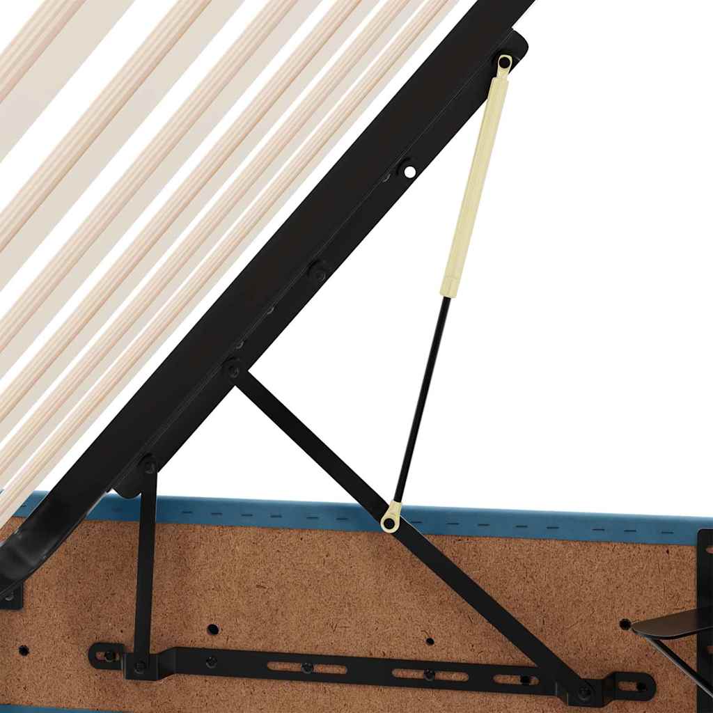 LED krevet za pohranu s madracem Tamno plava 140 x 200 cm