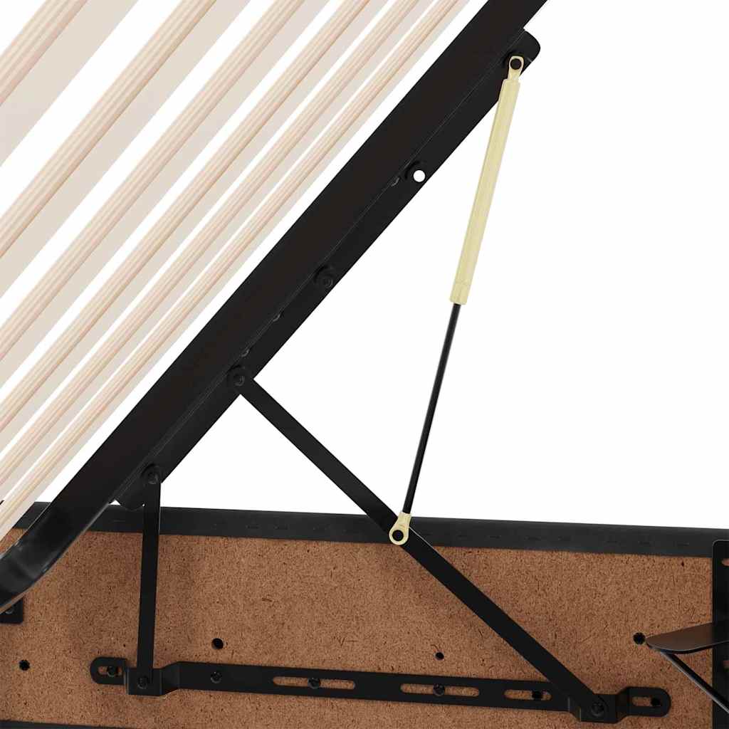 LED krevet za pohranu s madracem Crna 90 x 190 cm Baršun