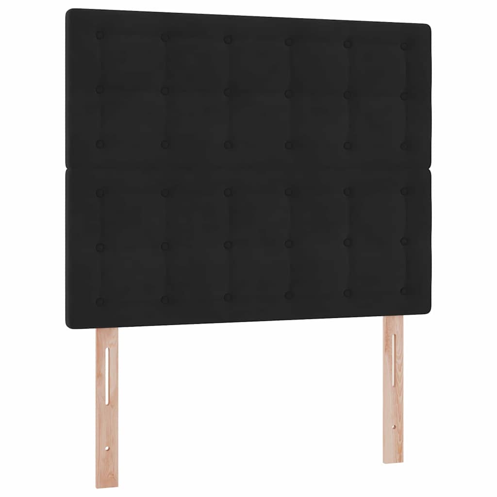 LED krevet za pohranu s madracem Crna 120 x 200 cm Baršun