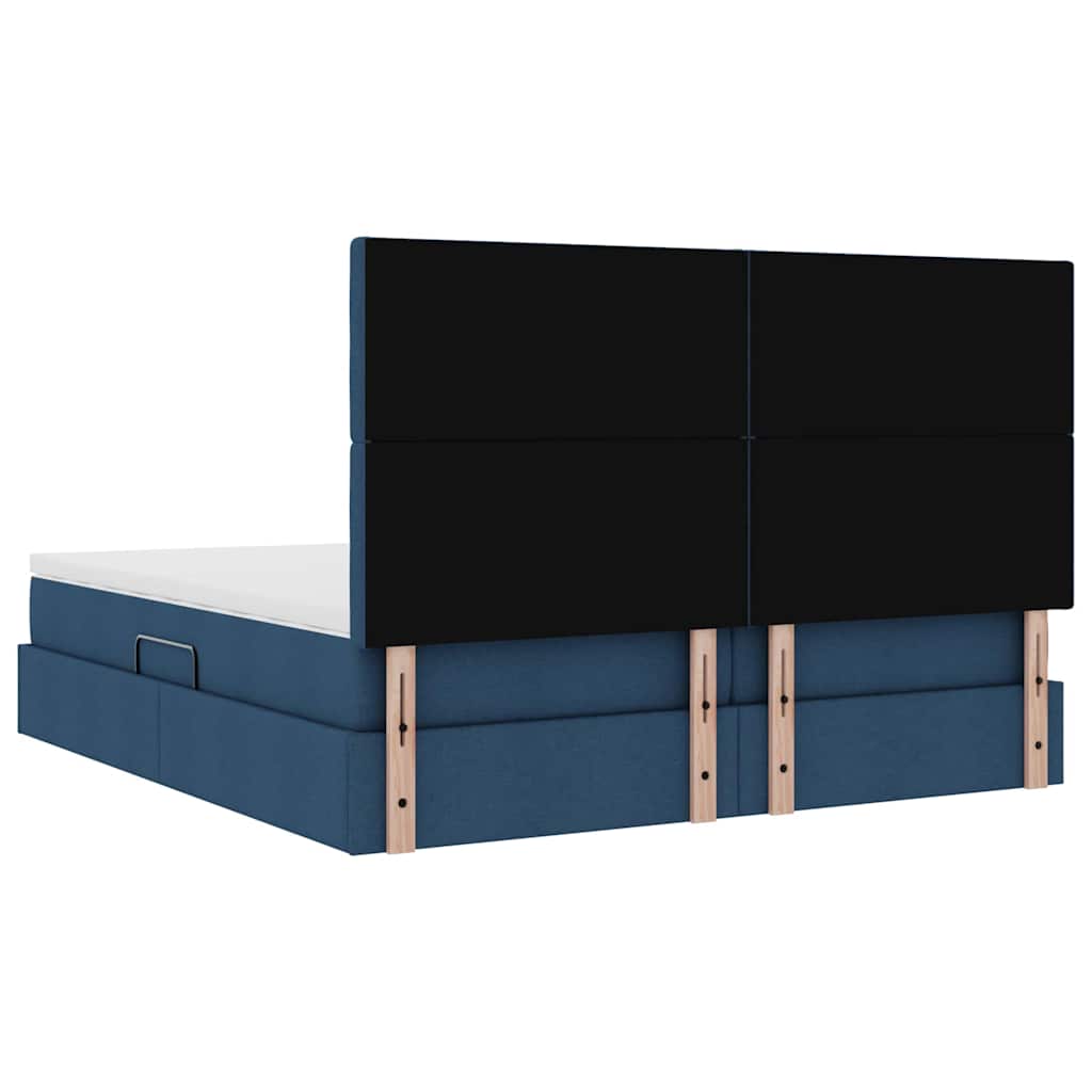 LED krevet za pohranu s madracem Plava 180 x 200 cm Tkanina