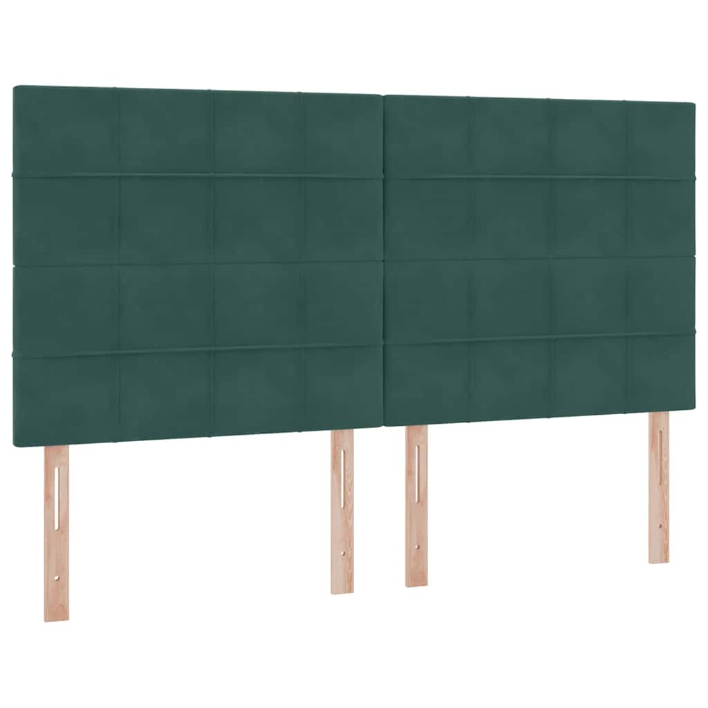 LED krevet za pohranu s madracem Tamnozelena 200 x 200 cm