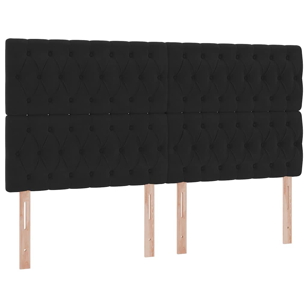 LED krevet za pohranu s madracem Crna 200 x 200 cm Baršun