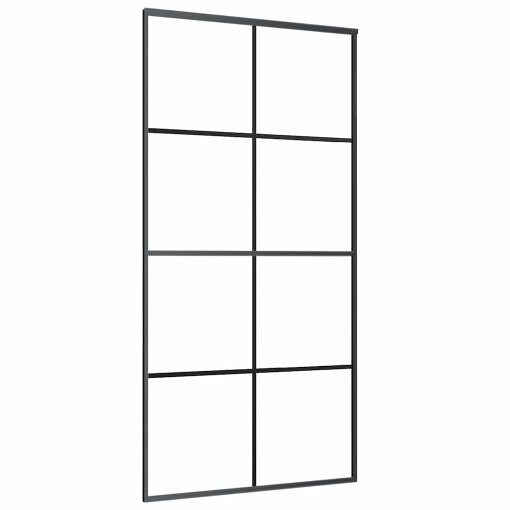 Klizna vrata s okovima crna 102,5x205 cm ESG staklo