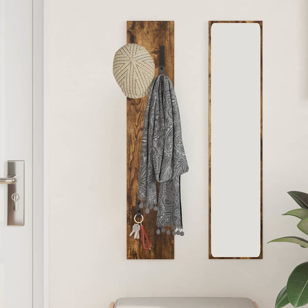 Vješalica za kapute na zidu Dimljeni hrast 20 x 1,5 x 100 cm