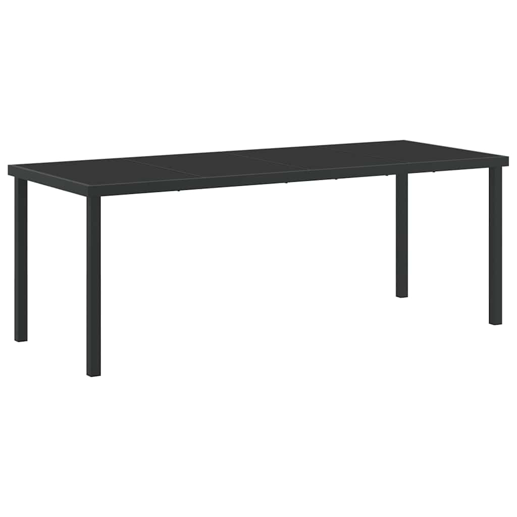 Vrtni set za objed 9 pcs Crna Čelik s prahom