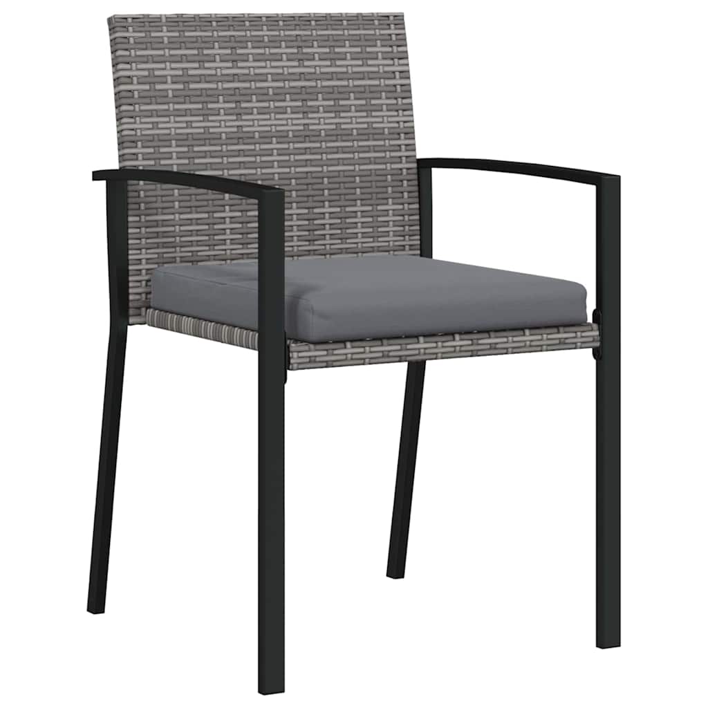 Vrtni set za objed 3 pcs Siva Čelik s prahom premazan