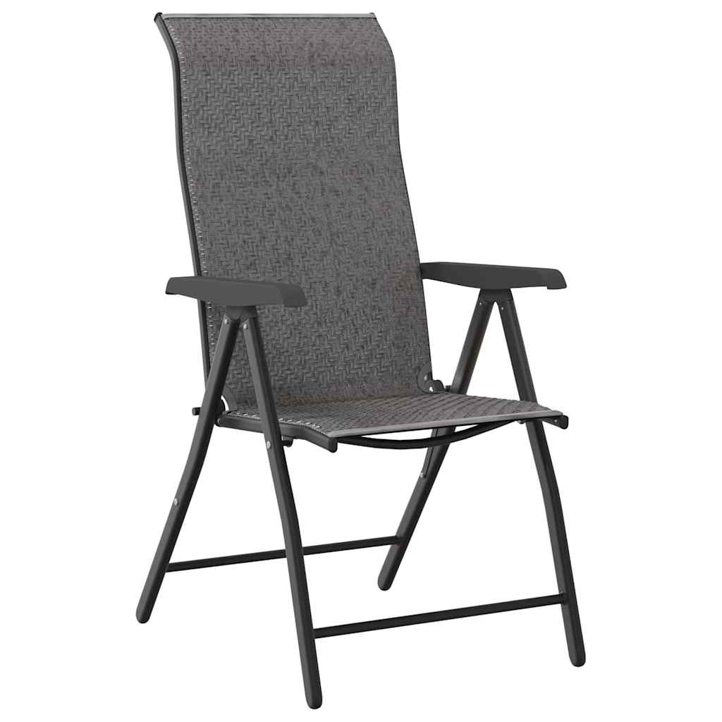 Vrtni set za objed 3 pcs Siva Čelik s prahom premazan