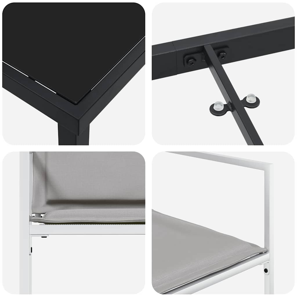Vrtni set za objed 9 pcs Bijela 200 x 80 x 73 cm
