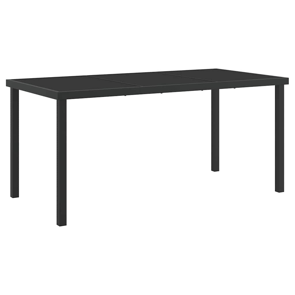 Set stola i stolica s jastukom 7 pcs Crna PE ratan