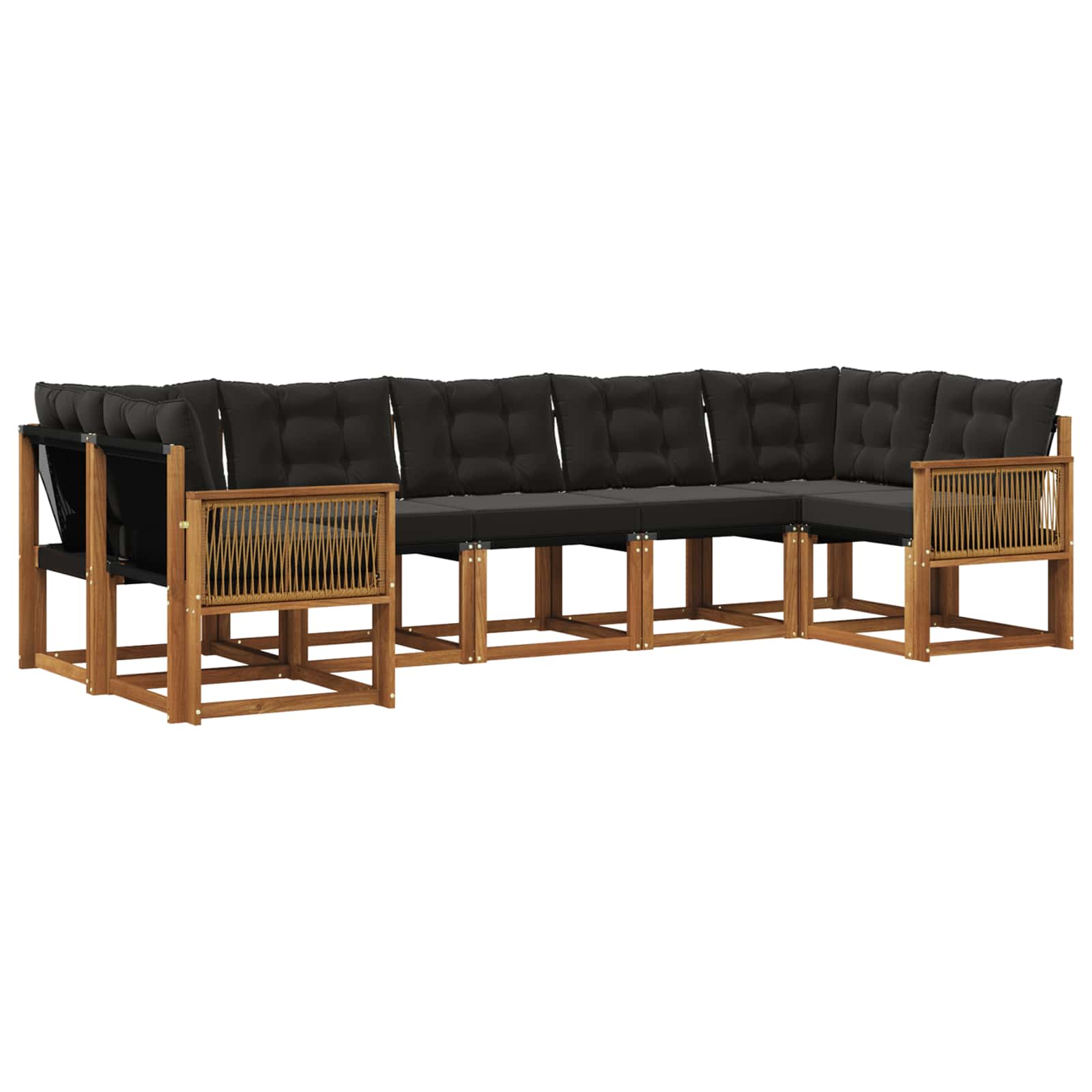 Set vanjskih sofa 7 pcs Prirodna i crna