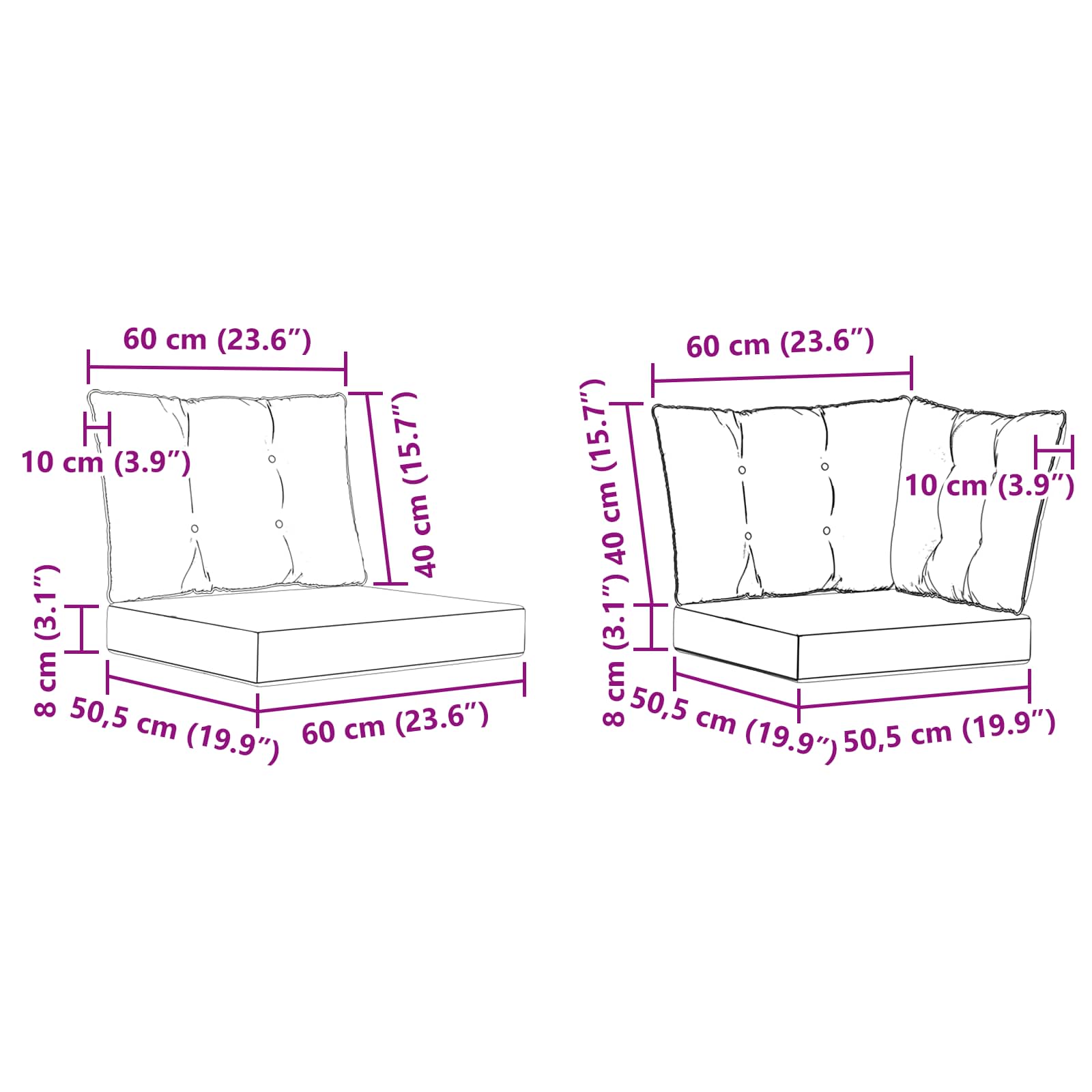 Set vanjskih sofa 7 pcs Prirodna i crna