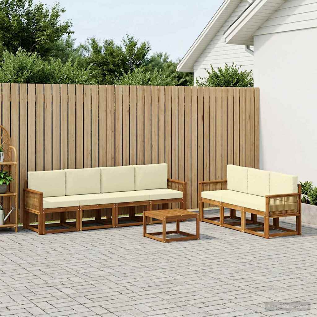 Set vanjskih sofa 8 pcs Prirodna i krem Poliester