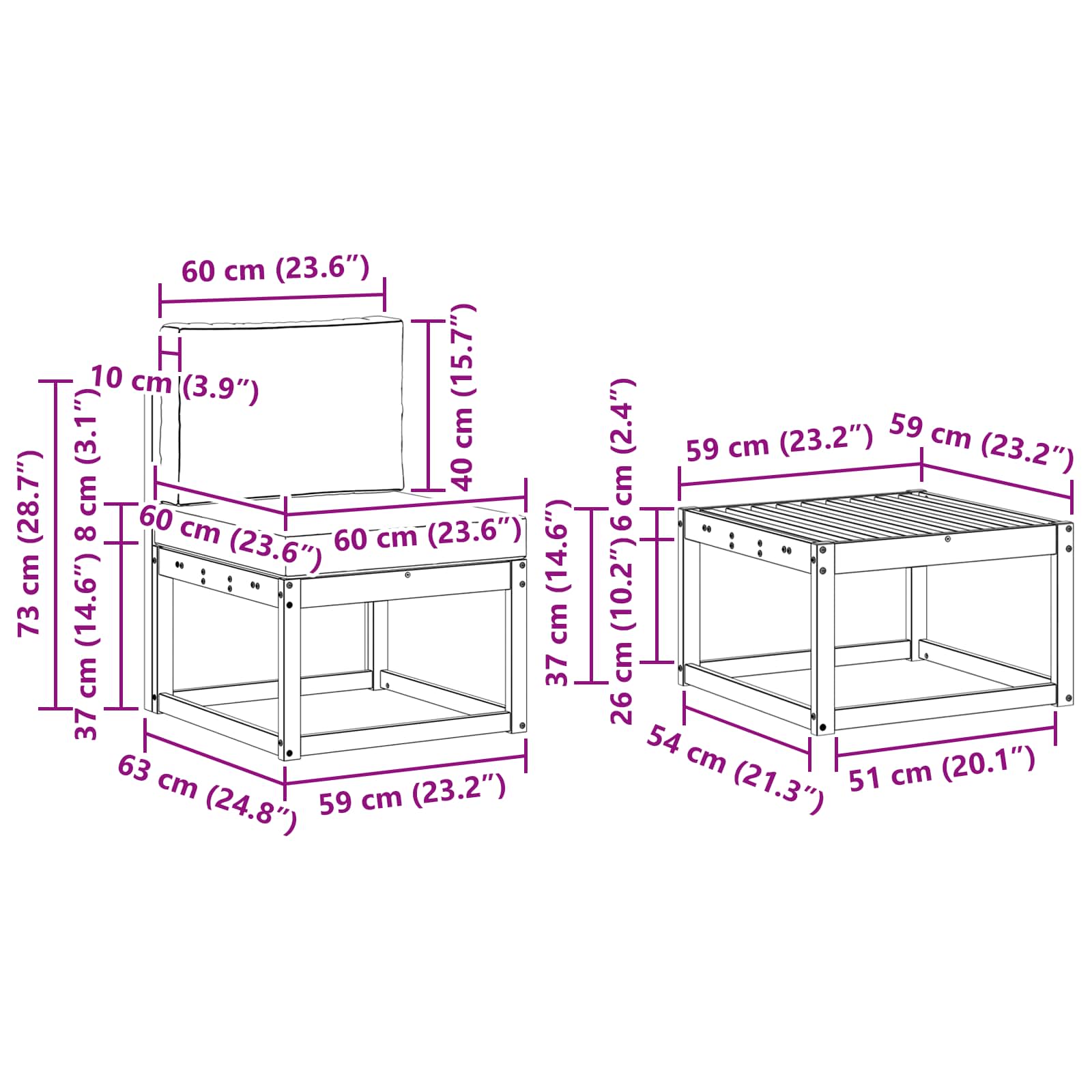 Set vanjskih sofa 9 pcs Prirodna i krem Poliester