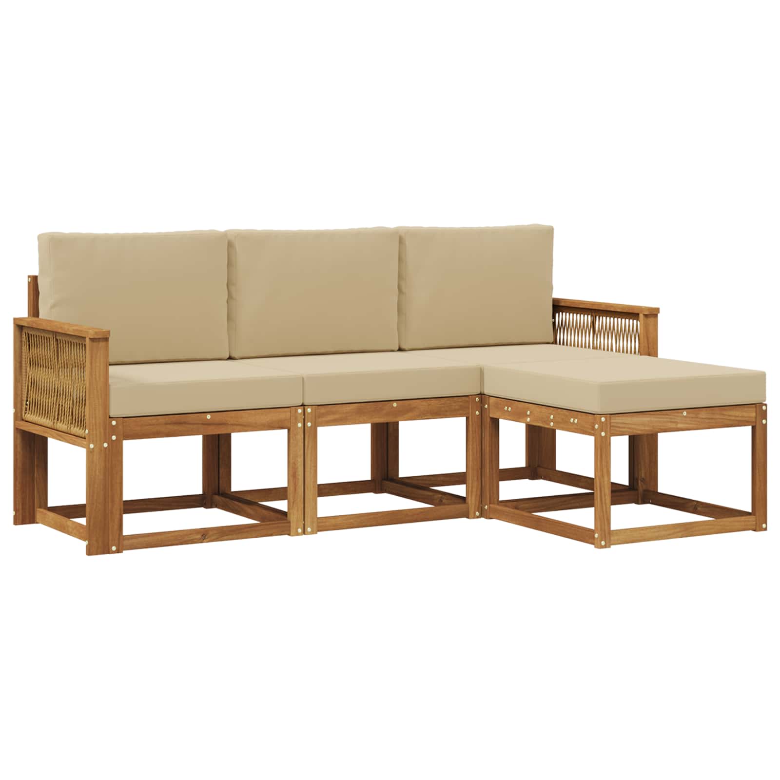 Set vanjskih sofa 4 pcs Prirodna i bež Poliester