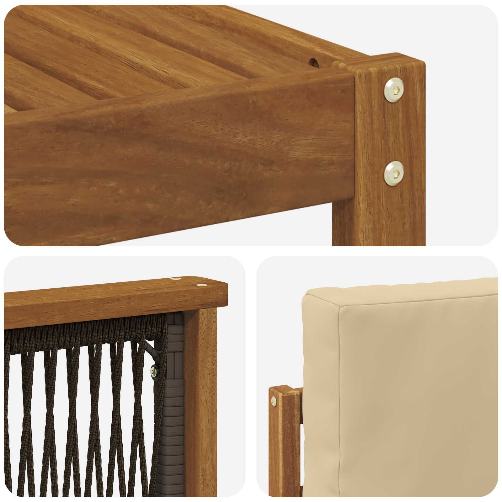 Set vanjskih sofa 6 pcs Prirodna i bež Poliester