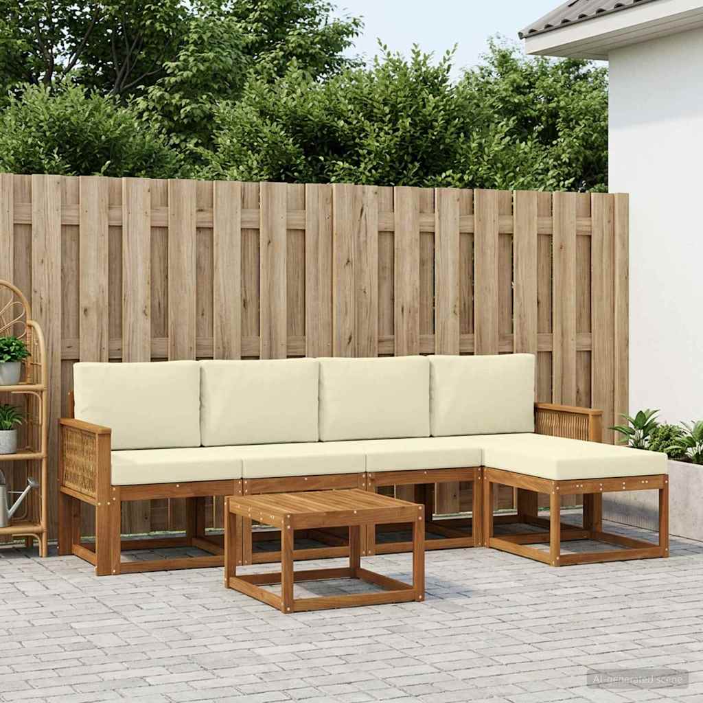 Set vanjskih sofa 6 pcs Prirodna i krem Poliester