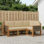 Set vanjskih sofa 4 pcs Prirodna i bež Poliester