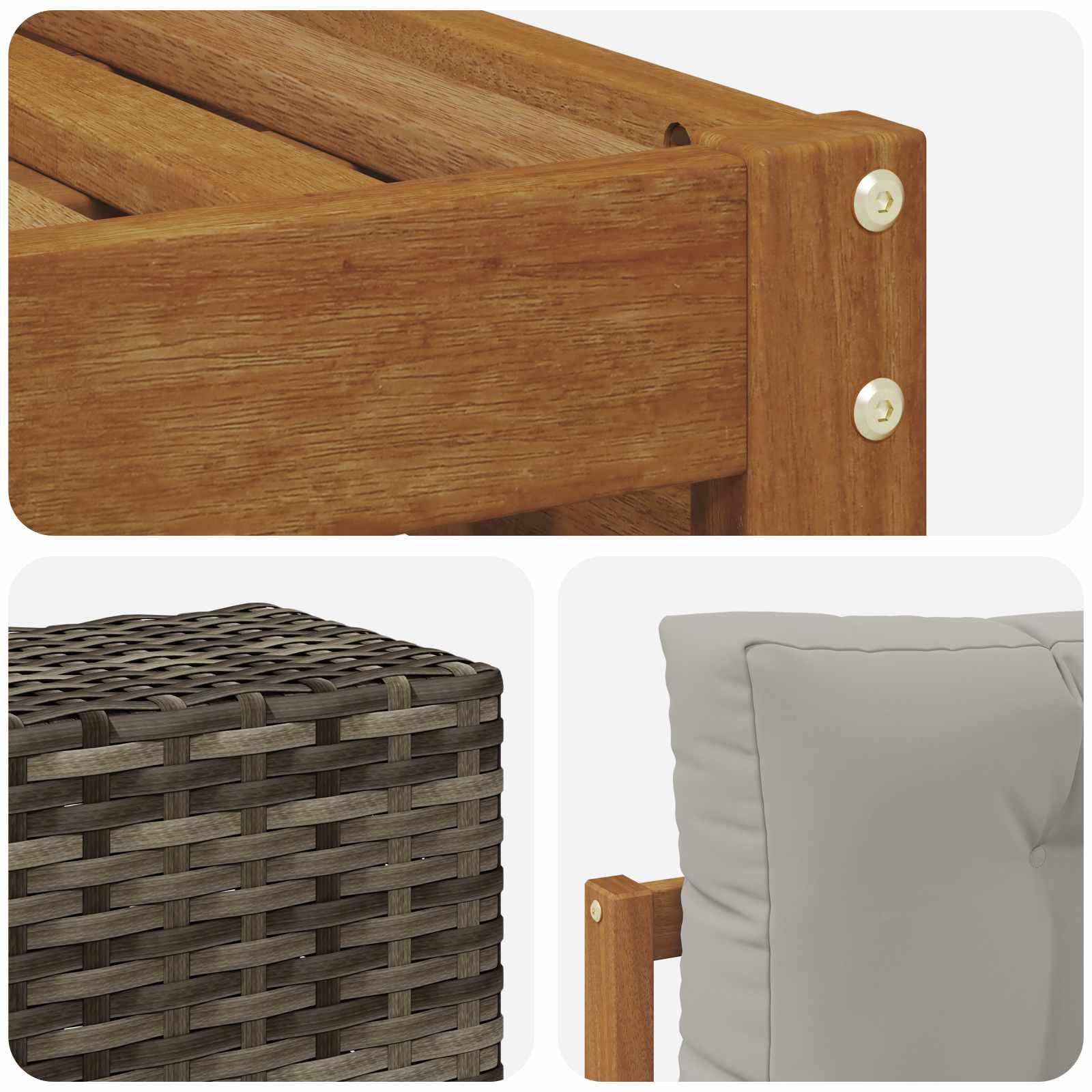 Set vanjskih sofa 6 pcs Prirodna i svjetlosiva